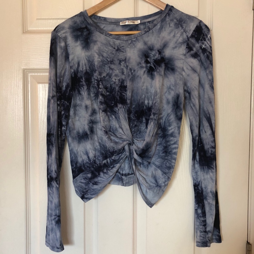 Heart & Hips Long Sleeve Tie Dye Crop Top